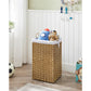 70L Laundry Hamper with Removable Liner Bags Brown FredCo