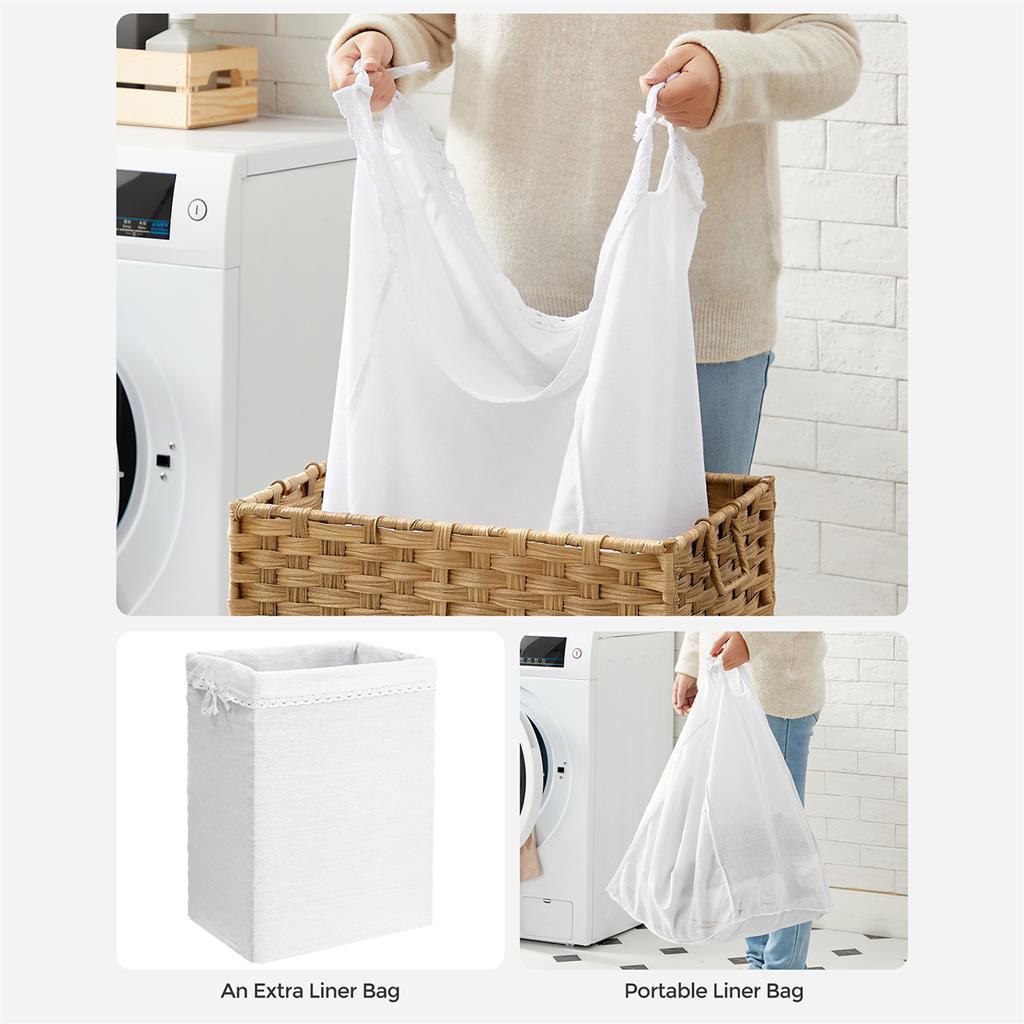 70L Laundry Hamper with Removable Liner Bags Brown FredCo