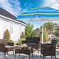 7ft Beach Sun Shade Blue and Green FredCo