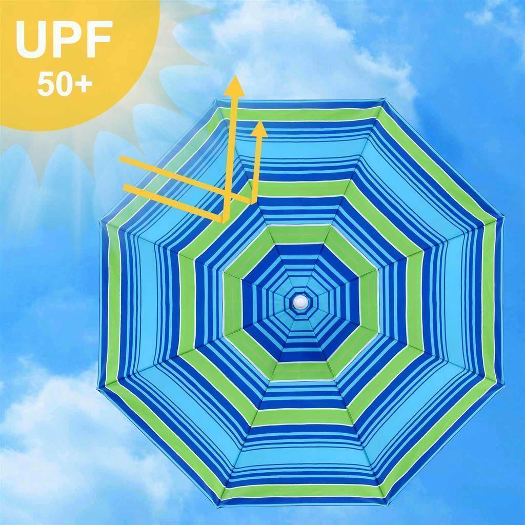 7ft Beach Sun Shade Blue and Green FredCo