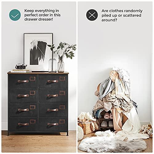 8 Fabric Drawers Dresser Rustic Brown