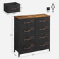 8 Fabric Drawers Dresser Rustic Brown FredCo