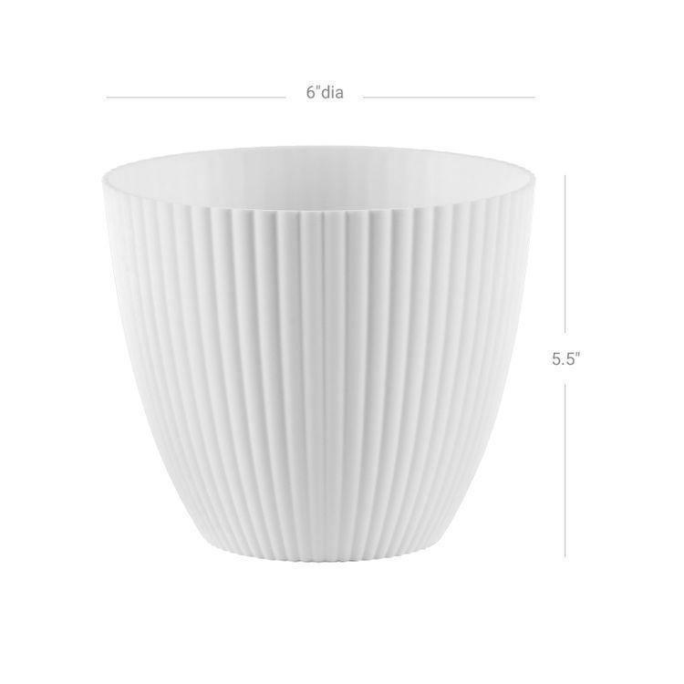 8 Pack Plant Pots White FredCo