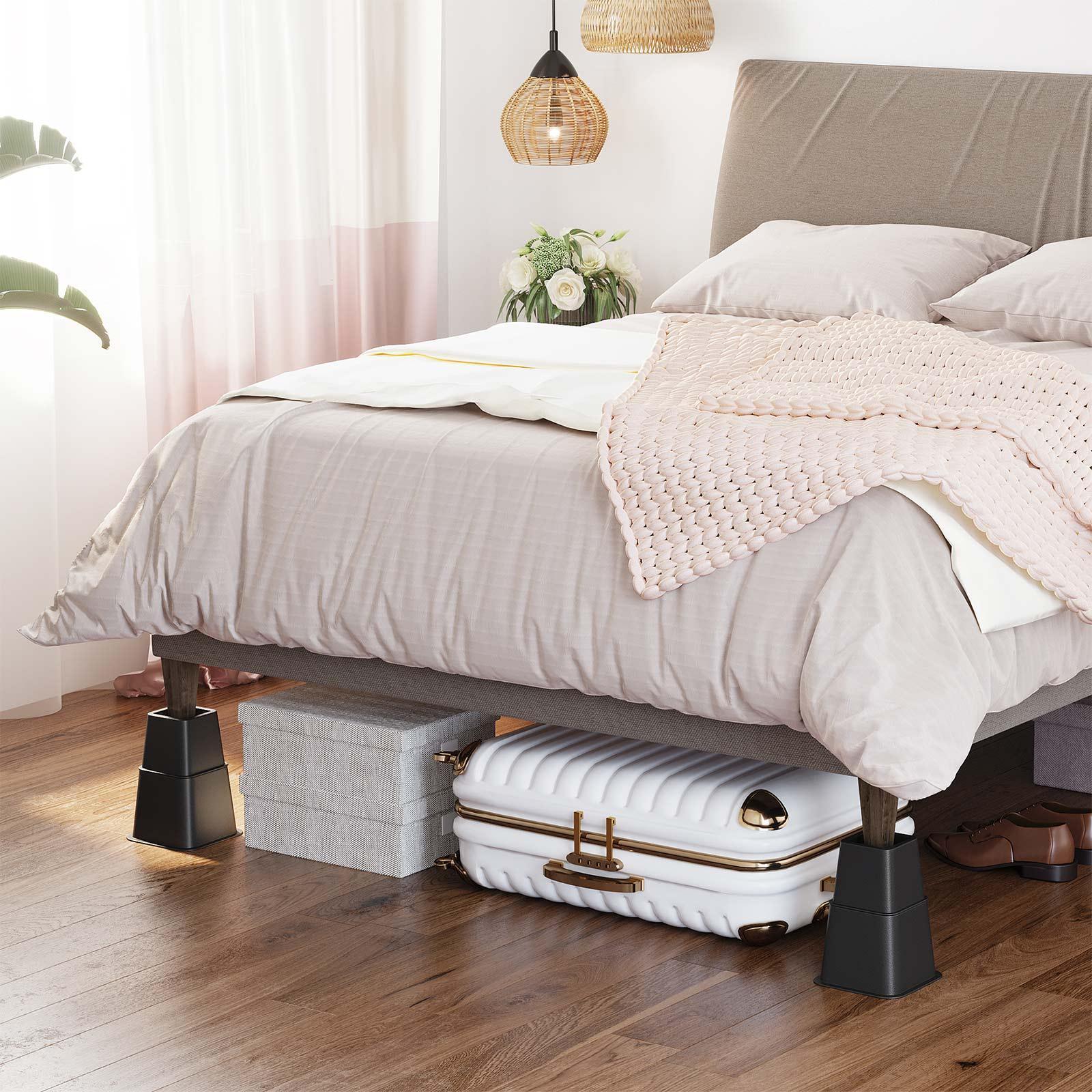 8 Pieces Black Bed Riser Set FredCo