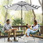 8 Ribs Patio Umbrella Black and White FredCo
