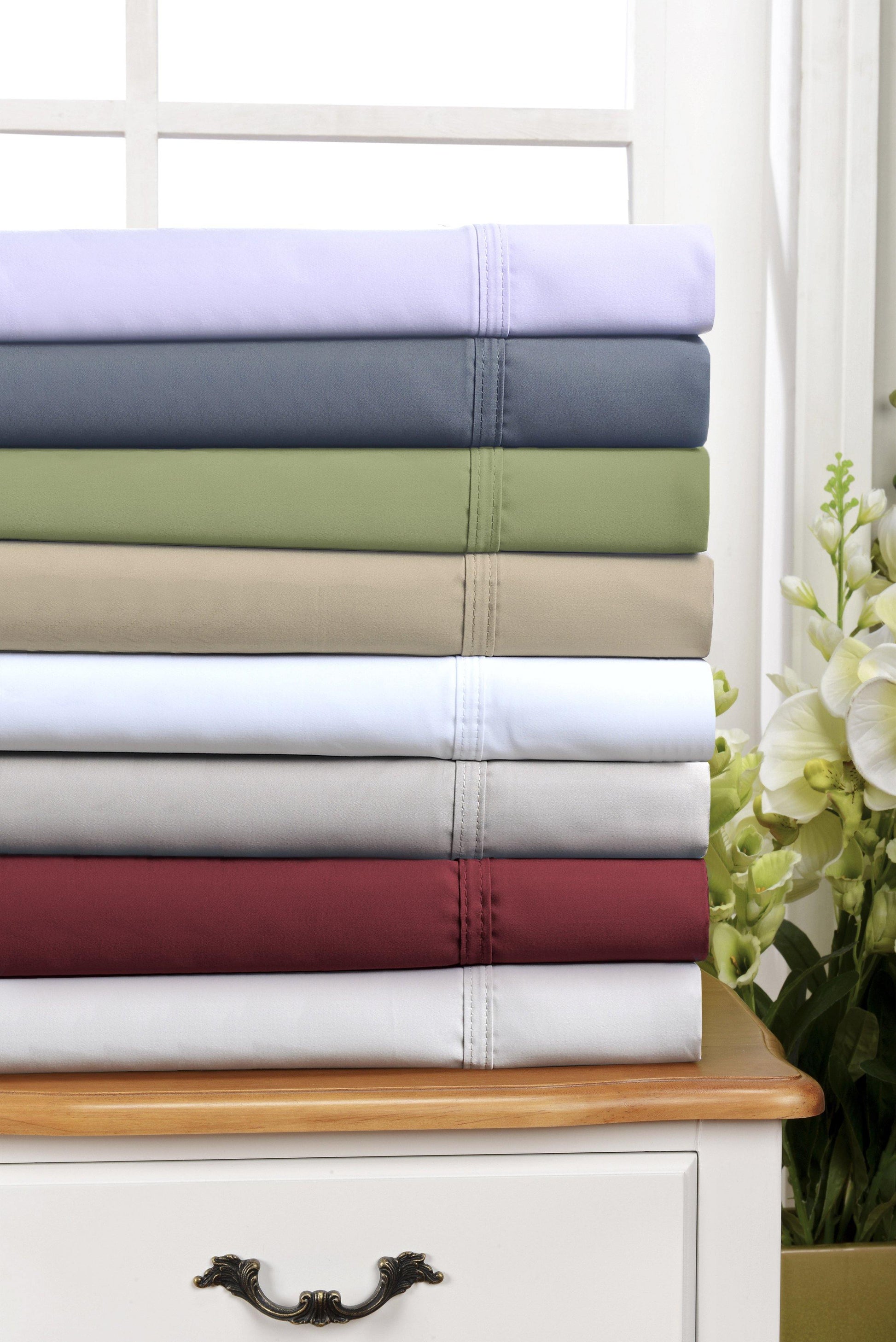 800-Thread-Count Pillowcases Set, Long-Staple Cotton, 8 Colors FredCo