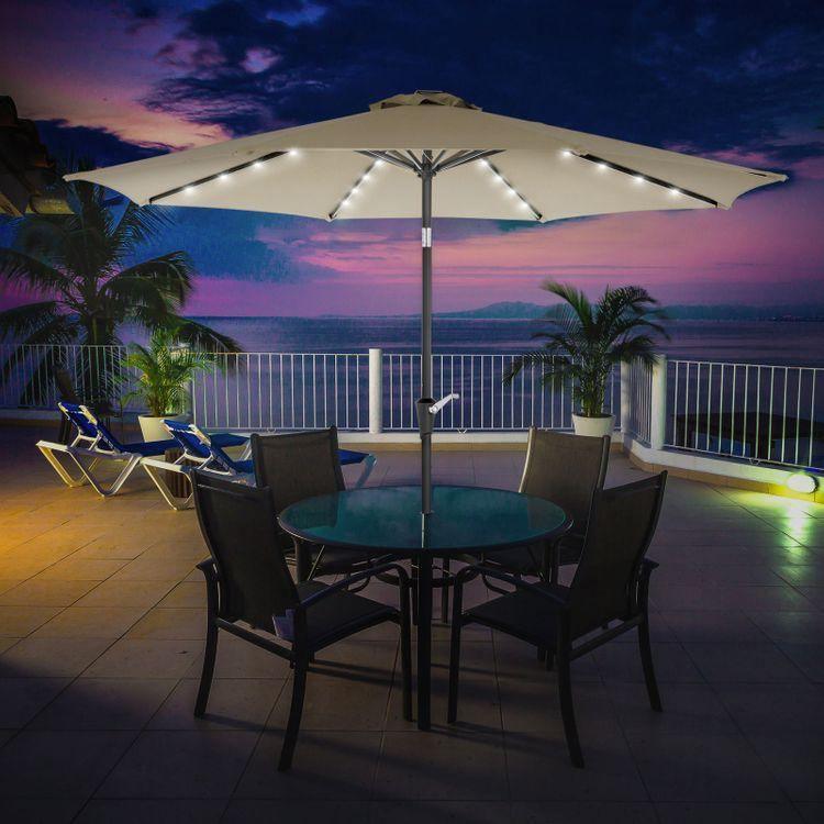 9 Feet Patio Umbrella Beige FredCo