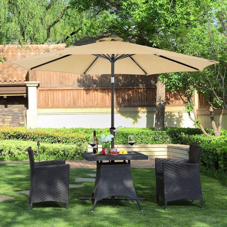 9 Feet Patio Umbrella Beige FredCo