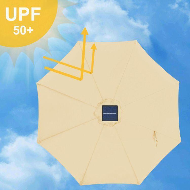 9 Feet Patio Umbrella Beige FredCo