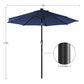 9ft Solar Patio Led Lights Umbrella Navy Blue FredCo