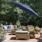 9ft Solar Patio Led Lights Umbrella Navy Blue FredCo