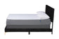 Abberton Modern and Contemporary Black Velvet and Gold Metal Queen Size Panel Bed FredCo