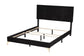 Abberton Modern and Contemporary Black Velvet and Gold Metal Queen Size Panel Bed FredCo