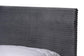 Abberton Modern and Contemporary Grey Velvet and Gold Metal Queen Size Panel Bed FredCo