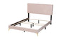 Abberton Modern and Contemporary Light Pink Velvet and Gold Metal Queen Size Panel Bed FredCo