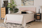 Abberton Modern and Contemporary Light Pink Velvet and Gold Metal Queen Size Panel Bed FredCo