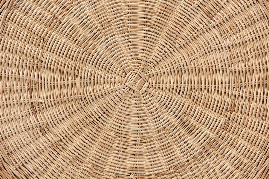 Abbey Modern Bohemian Natural Brown Antique Rattan 3-Piece Living Room Set FredCo