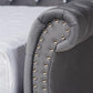 Abbie Traditional and Transitional Grey Velvet Fabric Upholstered and Crystal Tufted Full Size Daybed FredCo