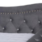 Abbie Traditional and Transitional Grey Velvet Fabric Upholstered and Crystal Tufted Full Size Daybed FredCo