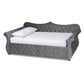 Abbie Traditional and Transitional Grey Velvet Fabric Upholstered and Crystal Tufted Full Size Daybed FredCo