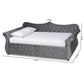 Abbie Traditional and Transitional Grey Velvet Fabric Upholstered and Crystal Tufted Full Size Daybed FredCo