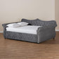 Abbie Traditional and Transitional Grey Velvet Fabric Upholstered and Crystal Tufted Queen Size Daybed FredCo