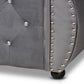 Abbie Traditional and Transitional Grey Velvet Fabric Upholstered and Crystal Tufted Queen Size Daybed FredCo