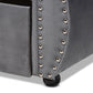 Abbie Traditional and Transitional Grey Velvet Fabric Upholstered and Crystal Tufted Twin Size Daybed with Trundle FredCo