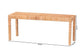 Abelia Modern Bohemian Natural Rattan and Mahogany Wood Long Accent Bench FredCo