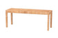 Abelia Modern Bohemian Natural Rattan and Mahogany Wood Long Accent Bench FredCo