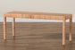 Abelia Modern Bohemian Natural Rattan and Mahogany Wood Long Accent Bench FredCo