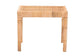 Abelia Modern Bohemian Natural Rattan and Mahogany Wood Short Accent Bench FredCo