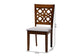 Abigail Modern Grey Fabric and Walnut Brown Finished Wood 2-Piece Dining Chair Set FredCo