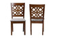 Abigail Modern Grey Fabric and Walnut Brown Finished Wood 2-Piece Dining Chair Set FredCo