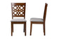 Abigail Modern Grey Fabric and Walnut Brown Finished Wood 2-Piece Dining Chair Set FredCo