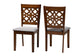 Abigail Modern Grey Fabric and Walnut Brown Finished Wood 2-Piece Dining Chair Set FredCo
