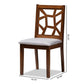 Abilene Mid-Century Grey Fabric Upholstered and Walnut Brown Finished Dining Chair Set FredCo