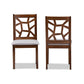 Abilene Mid-Century Grey Fabric Upholstered and Walnut Brown Finished Dining Chair Set FredCo