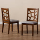 Abilene Mid-Century Grey Fabric Upholstered and Walnut Brown Finished Dining Chair Set FredCo