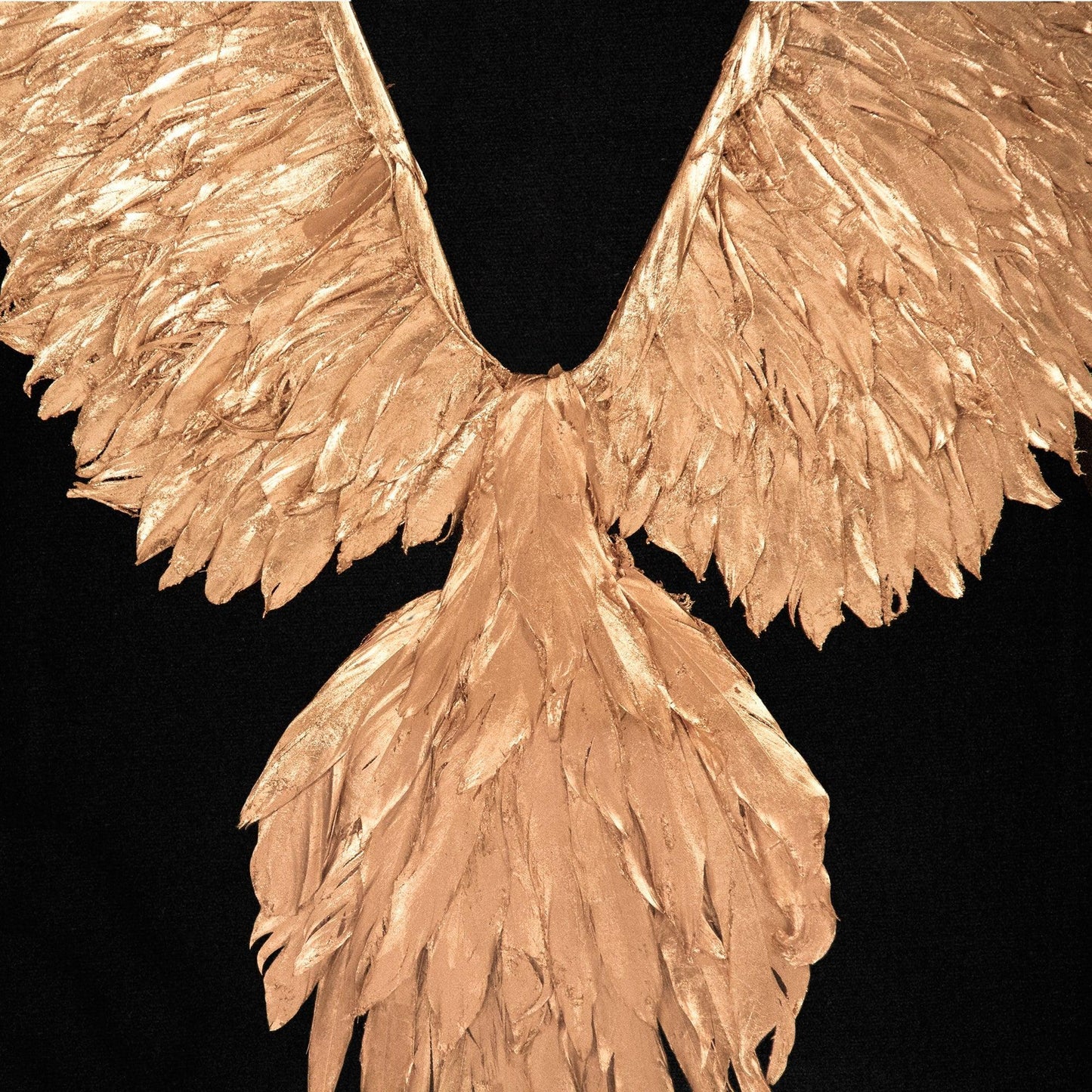 Abstract Gold Leaf Feather Bird Wall Art 31” FredCo