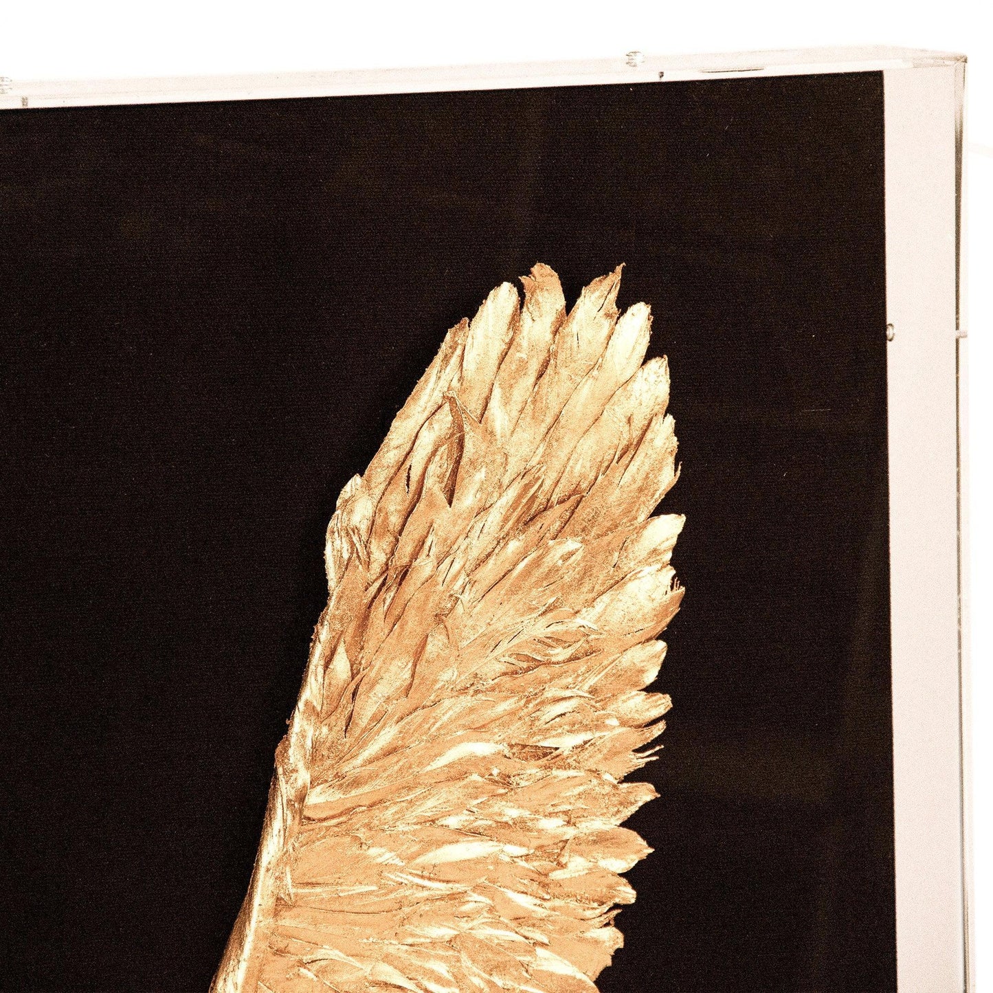 Abstract Gold Leaf Feather Bird Wall Art 31” FredCo