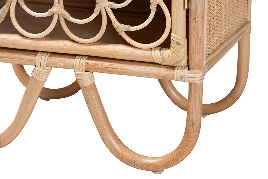 Acelin Modern Bohemian Natural Brown Rattan Nightstand FredCo