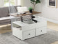 ACME Aafje Coffee Table w/Lift Top, White & Walnut Finish FredCo