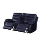 ACME Aashi Loveseat w/Console (Motion), Navy Leather-Gel Match FredCo