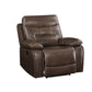 ACME Aashi Recliner , Brown Leather-Gel Match FredCo