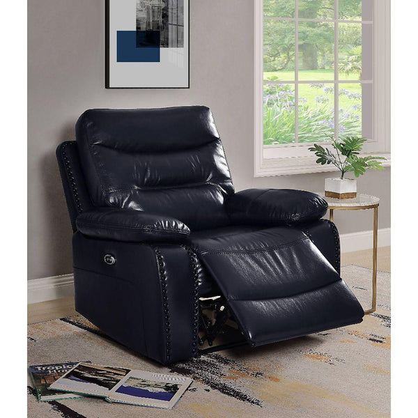 ACME Aashi Recliner (Power Motion), Navy Leather-Gel Match | FredCo