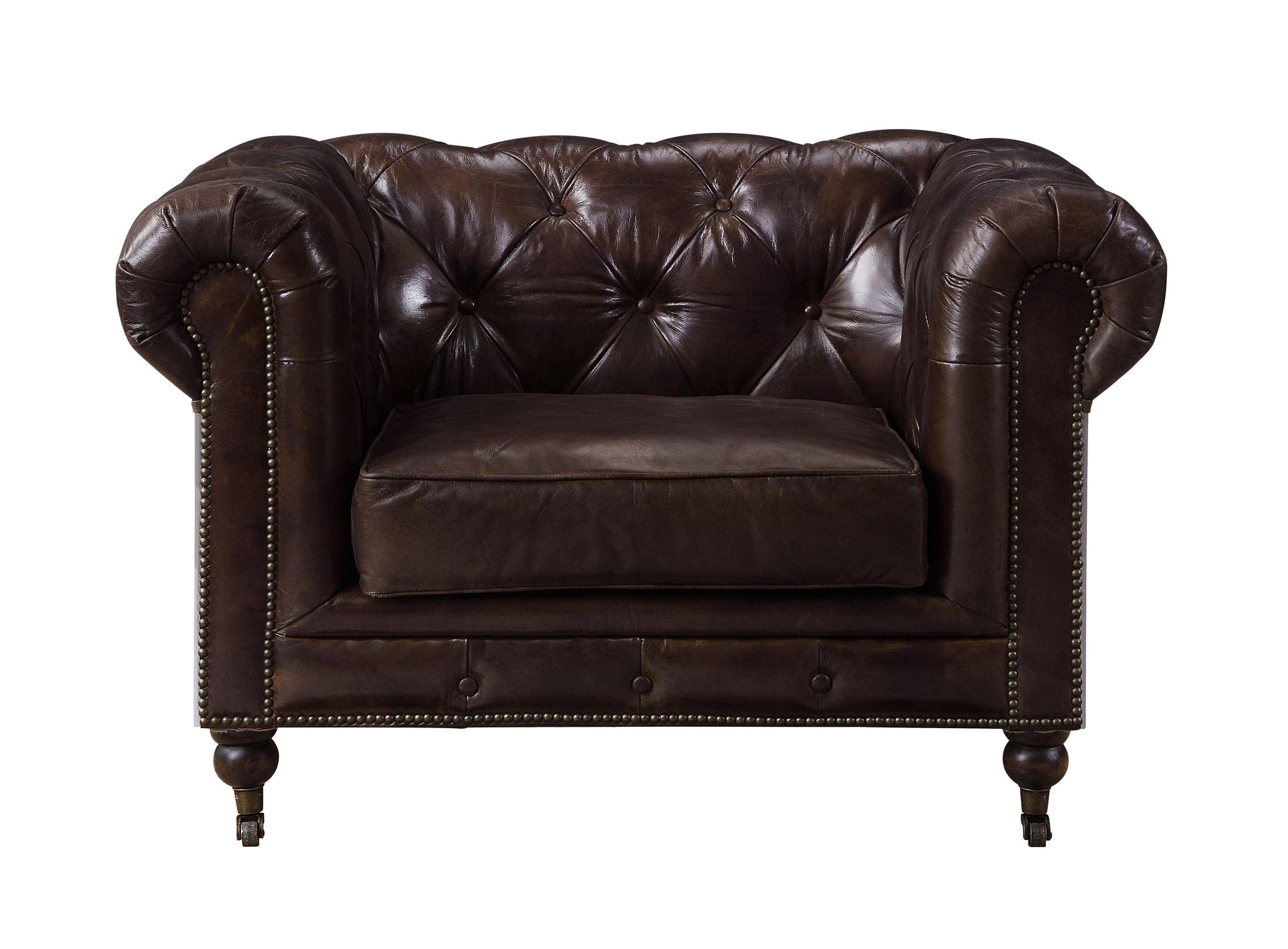 ACME Aberdeen Chair, Vintage Brown Top Grain Leather FredCo