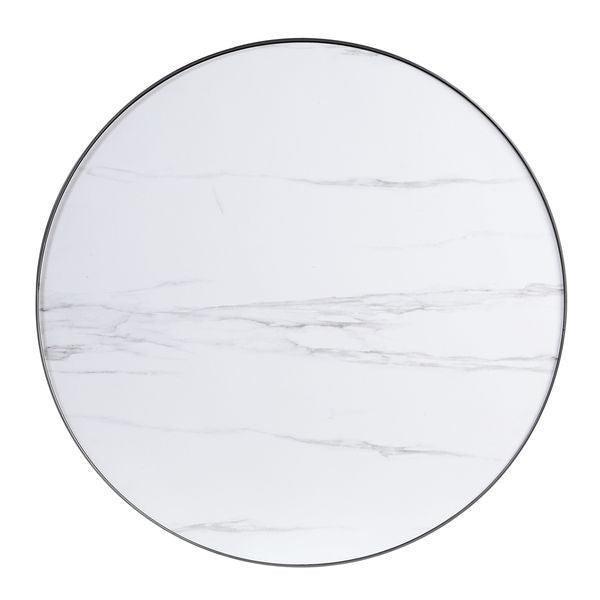 ACME Abilene Nesting Cocktail 2 Pc Sets, Faux Marble & Mirrored Silver Finish FredCo