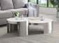 ACME Abilene Nesting Cocktail 2 Pc Sets, Faux Marble & Mirrored Silver Finish FredCo