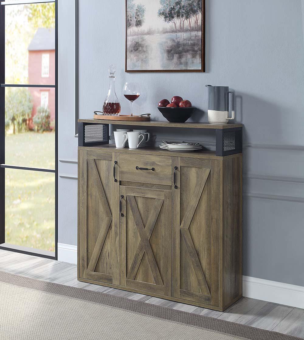 ACME Abiram Server, Rustic Oak Finish FredCo